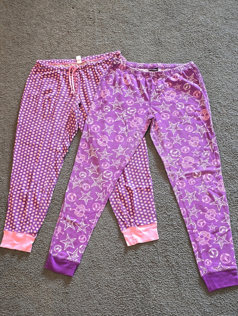Joe Boxer Purple Star & Heart Patterned Girls' Pajama Pants - 2 Pack